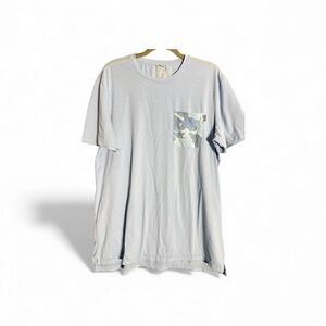 Marsh Men's Light Blue T-Shirt with Camouflage Pocket XL